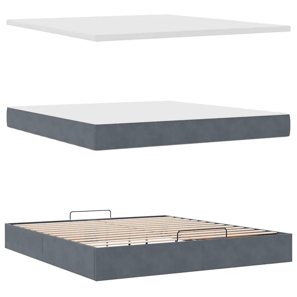 Struttura Letto Pouf con Materassi 180x200 cm Velluto 3313416