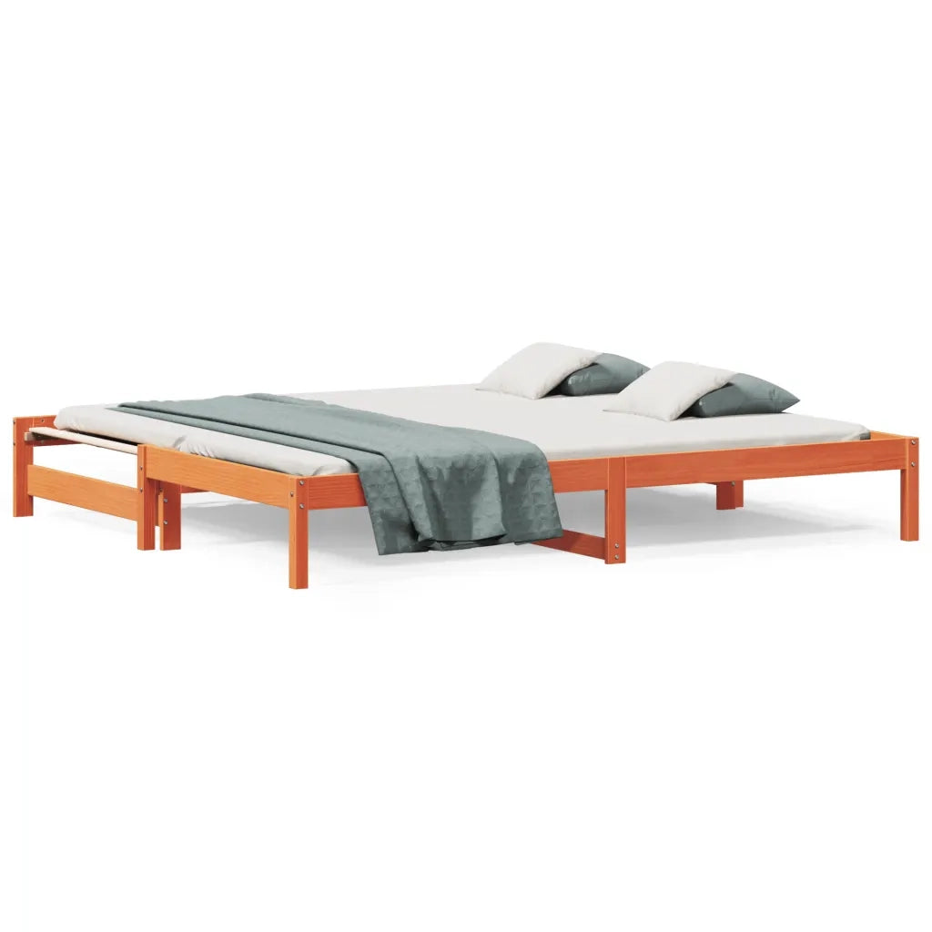 Divano con letto | Sof¨¤ letto | Letto singolo Estraibile Marrone Cera 90x200cm Massello Pino