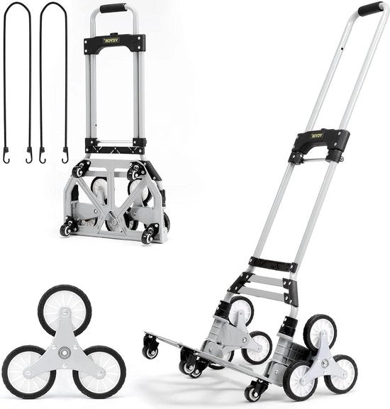 Trappino pieghevole in lega di alluminio altezza regolabile 82-116 cm maniglia regolabile a 4 ruote universali 39 x 27 cm - 50-100 kg per magazzini aeroporto centro commerciale