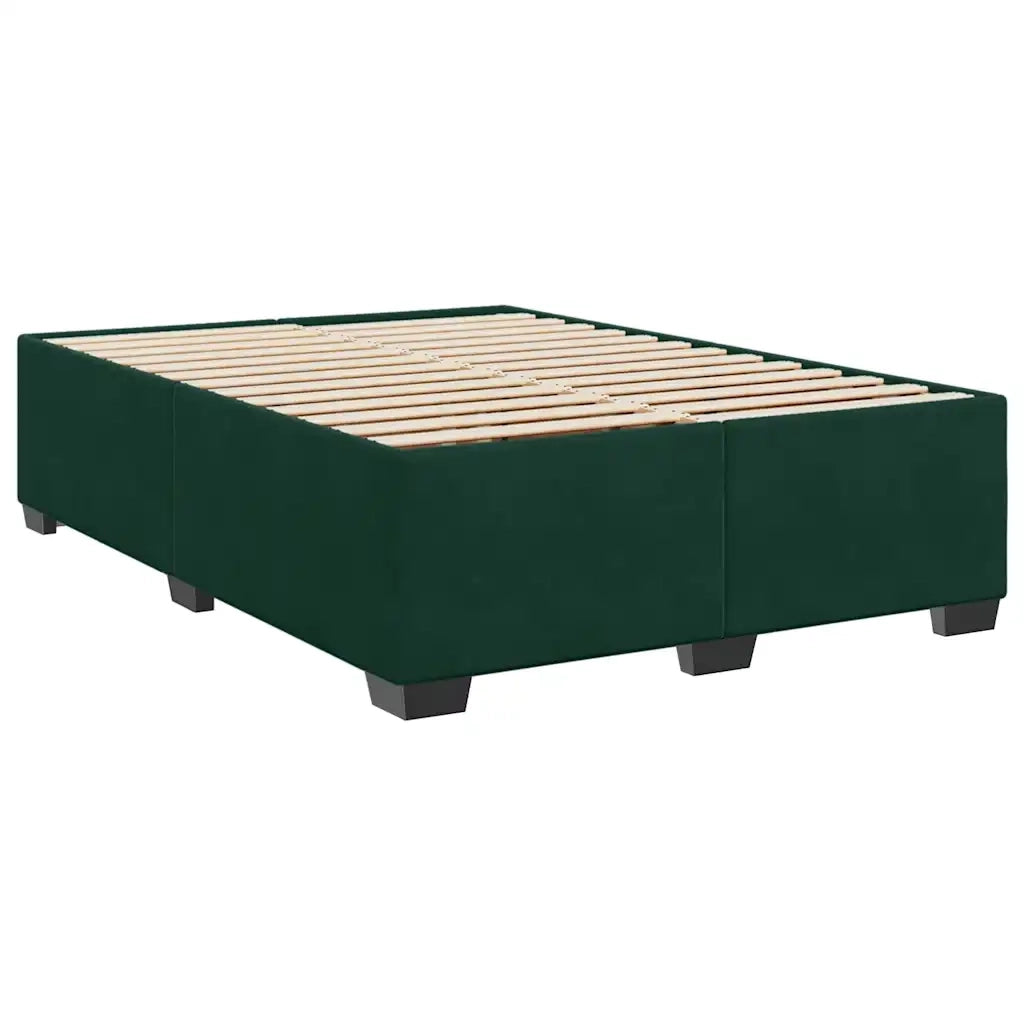 Giroletto a Molle con Materasso Verde Scuro 140x200 cm Velluto 3285290