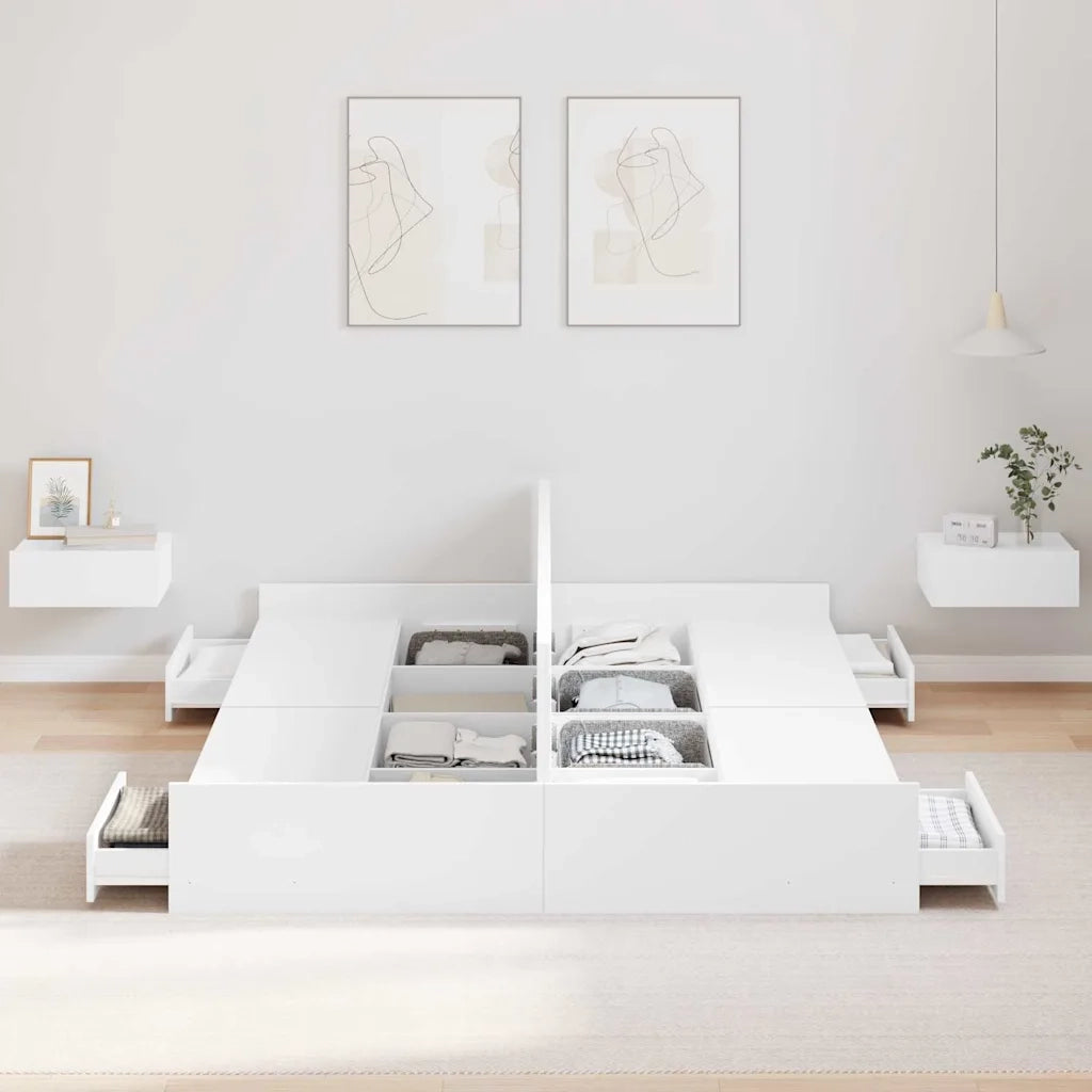 Struttura letto con contenitore Bianco 140 x 200 cm 3335293