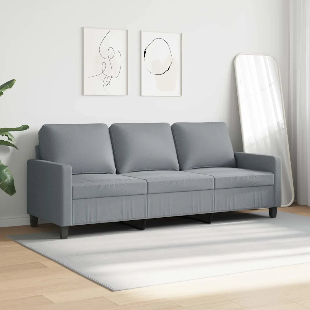 Divano a 3 Posti-Sofa 3 Posti Grigio Chiaro 180 cm in Tessuto 924778