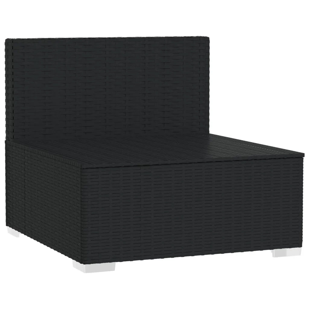 Divano a 3 Posti con Cuscini in Polyrattan Nero 317539