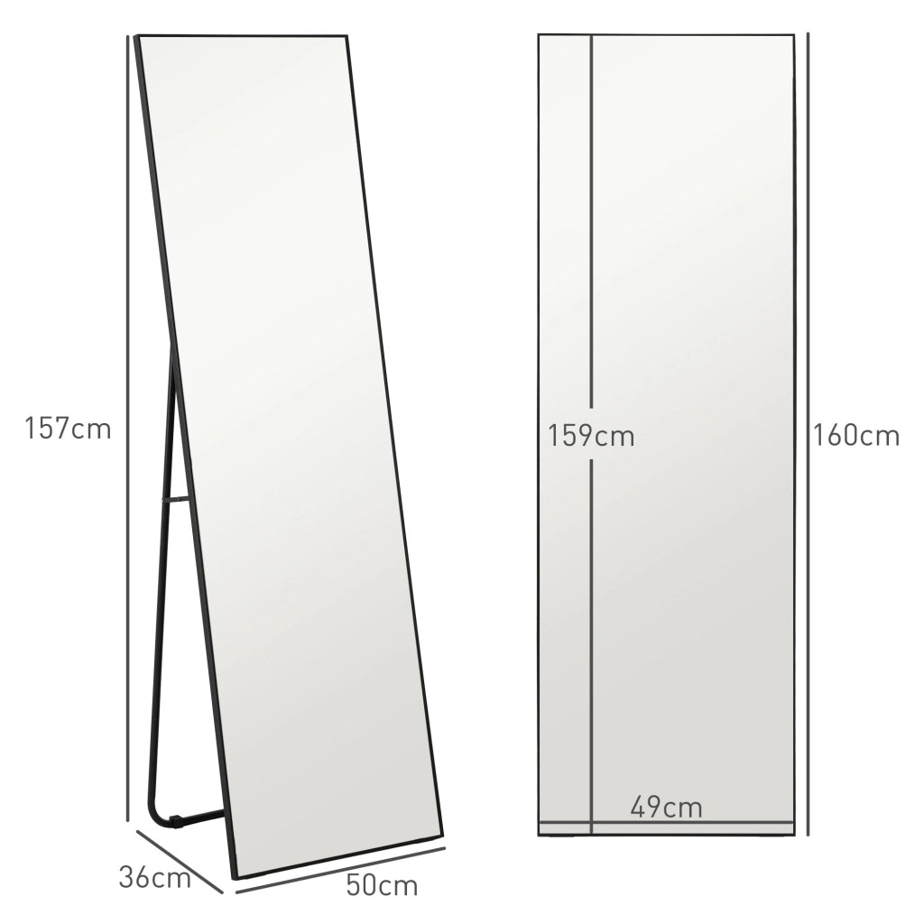 Specchio rettangolare a tutta altezza ¨C zephmum ¨C 50x160 cm nero