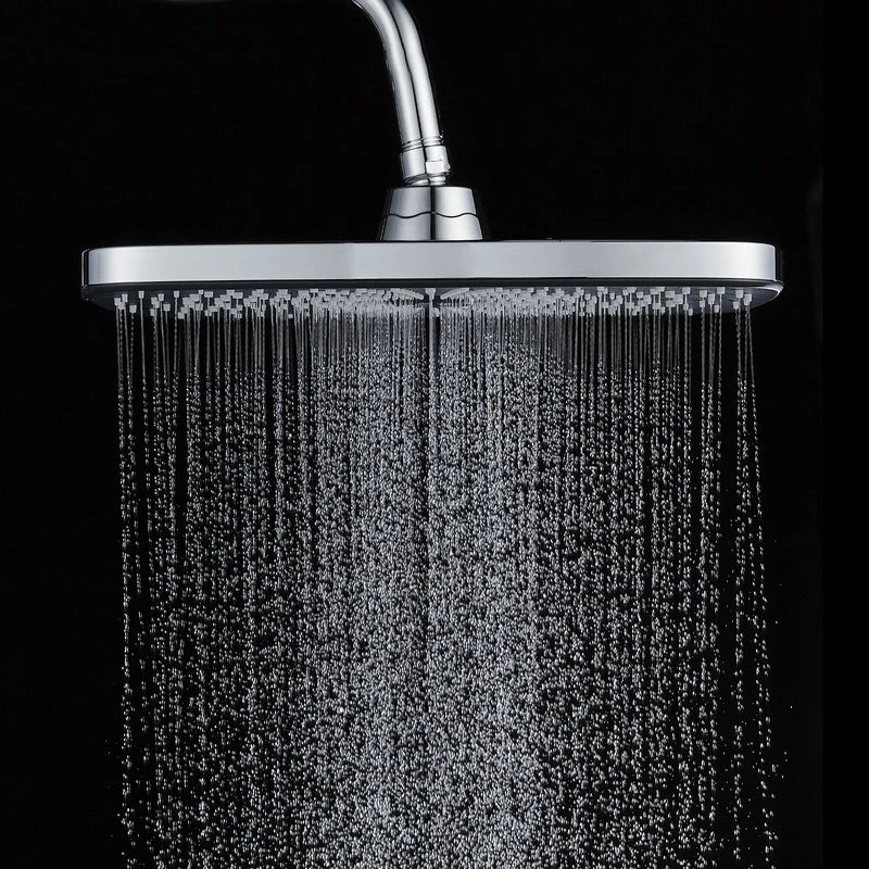 Soffione Square cromato/nero 30x19 cm 1 getto
