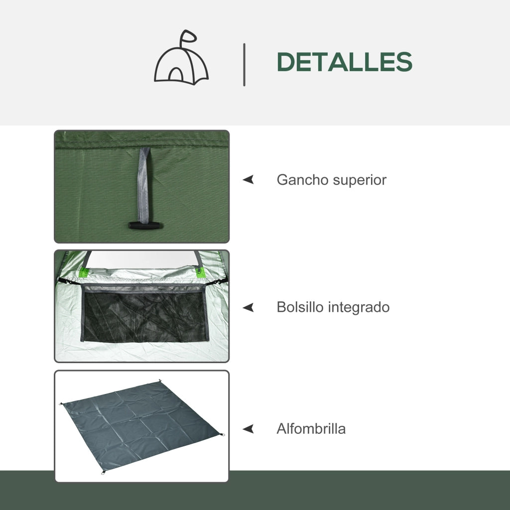 Cabina Doccia Portatile ¨C Minimal ¨C Verde Oliva 126x124x189 cm