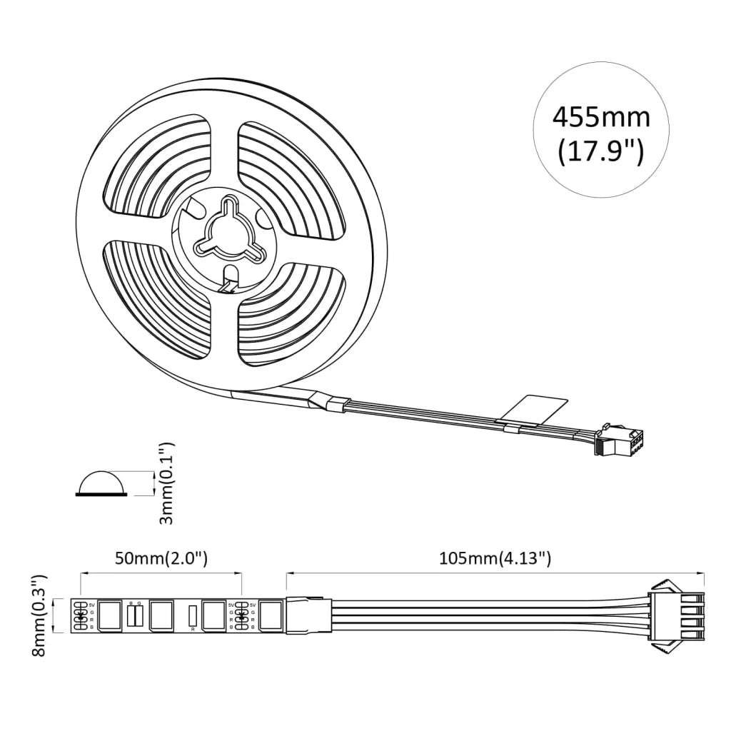 Striscia LED 2 pcs Nero e trasparente 350 mm Rame e plastica 3429092