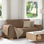 Divano a 2 Posti-Sofa 2 Posti Marrone 140 cm Tessuto