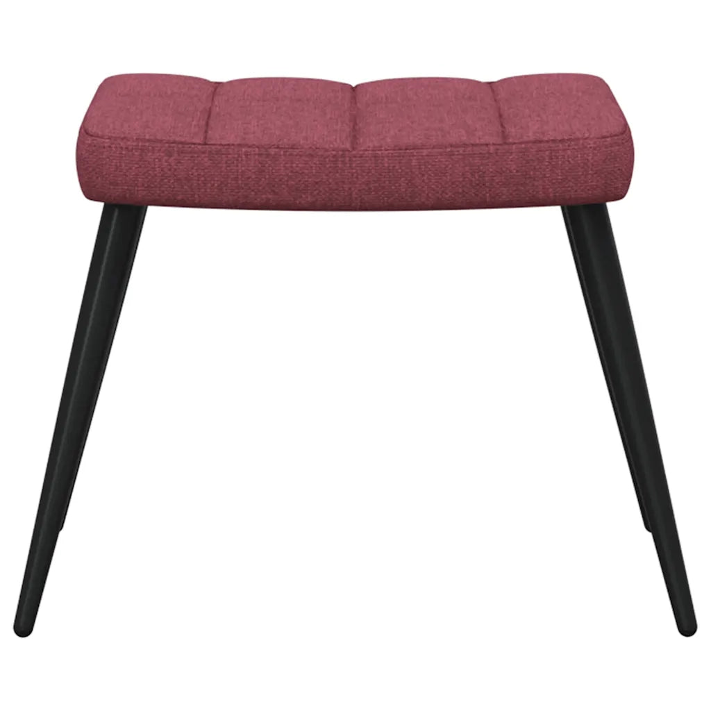 Sedia Relax con Sgabello Rosso Vino in Tessuto 327960
