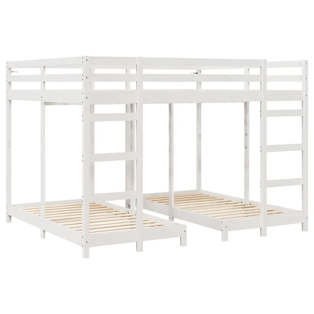 Struttura letto a castello triplo Bianco 160 x 200 cm