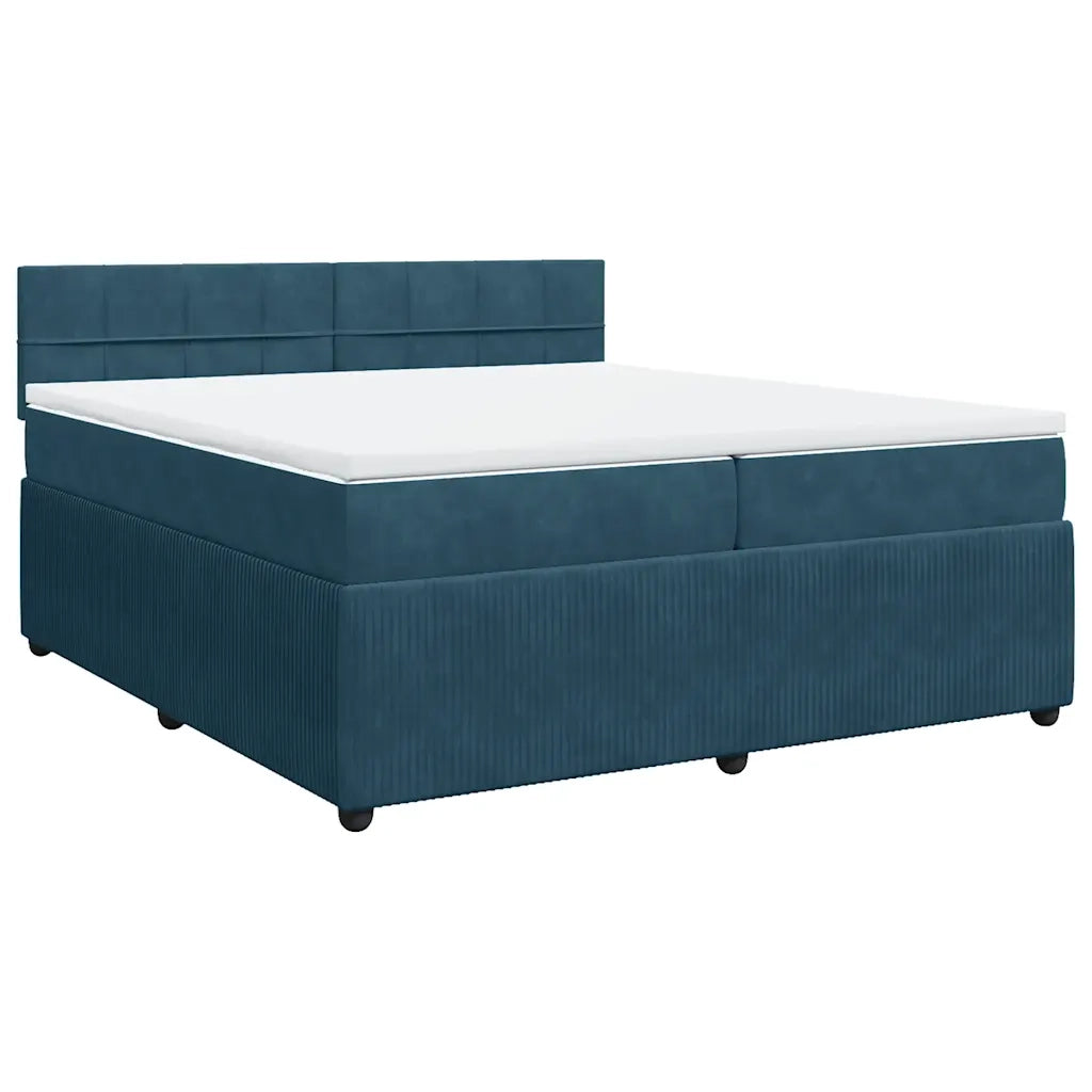 Giroletto a Molle con Materasso Blu 200x200 cm in Velluto 3287834