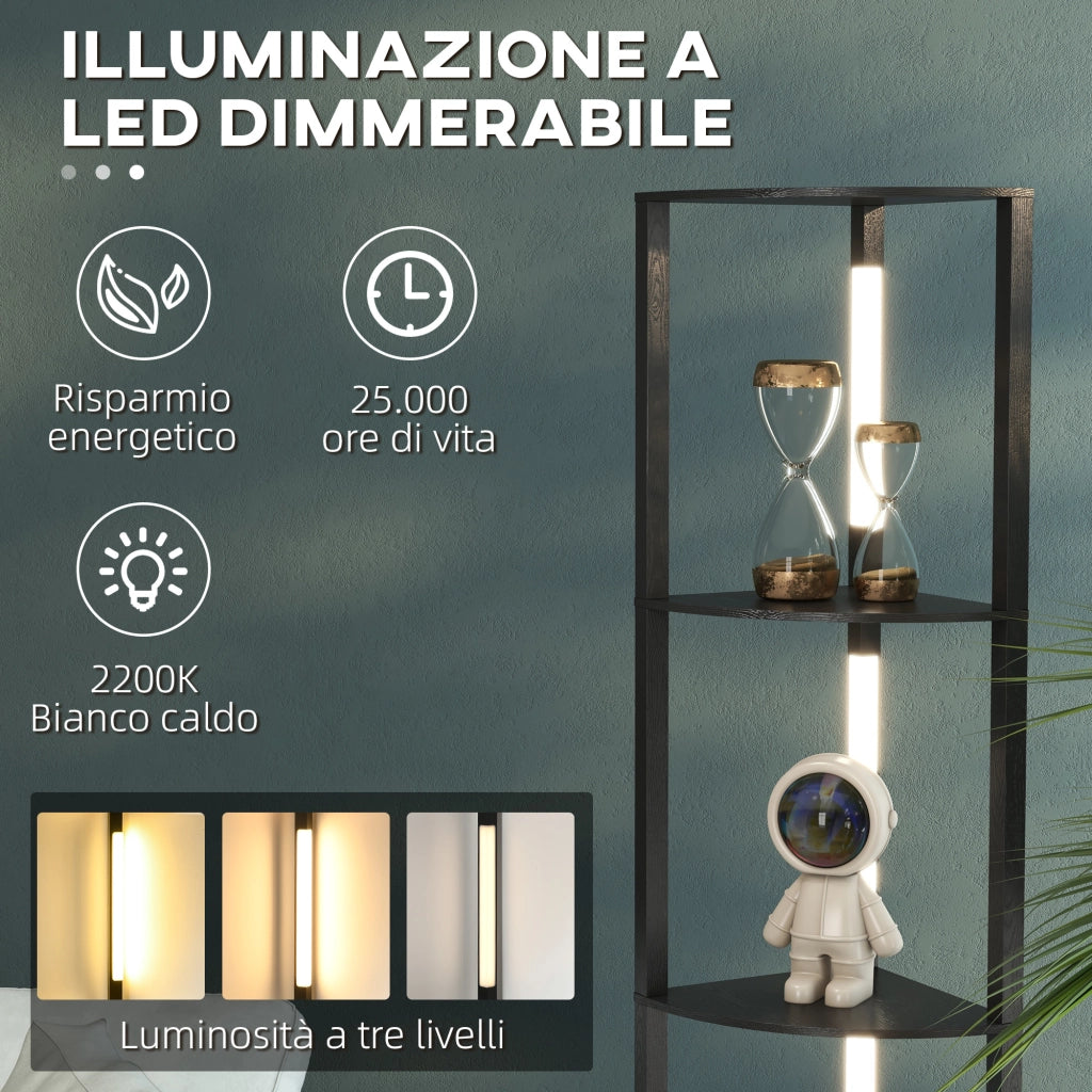 Lampada da Terra a Colonna ¨C zephmum ¨C Nero 41x29.5x163.5 cm