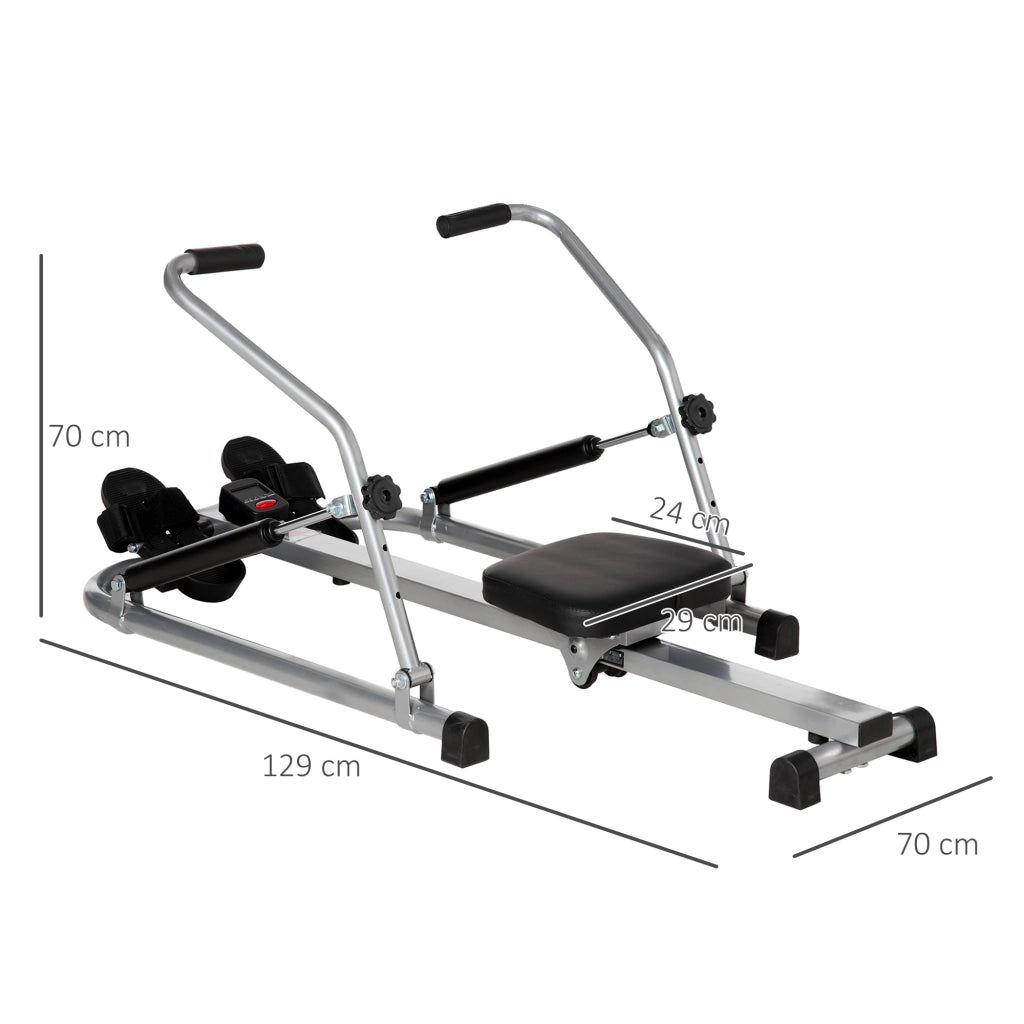 EasyComfort Vogatore Pieghevole, 4 Livelli di Resistenza e Display, Acciaio e ABS, 129x70x70 cm