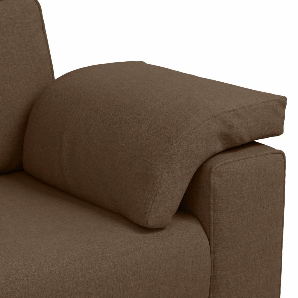 Divano 3 pcs Marrone 219 x 80 x 82 cm Tessuto misto lino 3324662