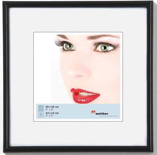 Sostegno fotografico nero - 20 x 20 cm - Plastica - Moderno