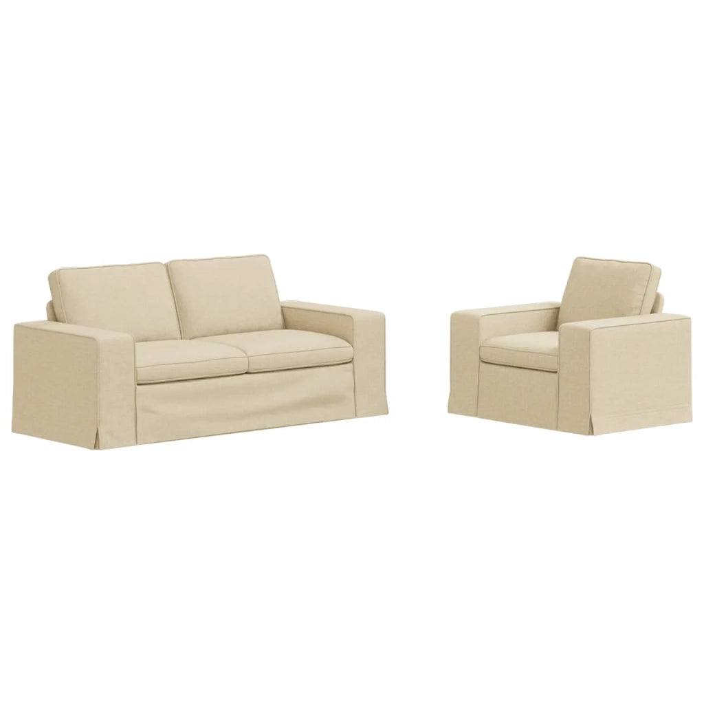 Set di divani 2 pcs Crema 182 x 80 x 82 cm Tessuto 3407549