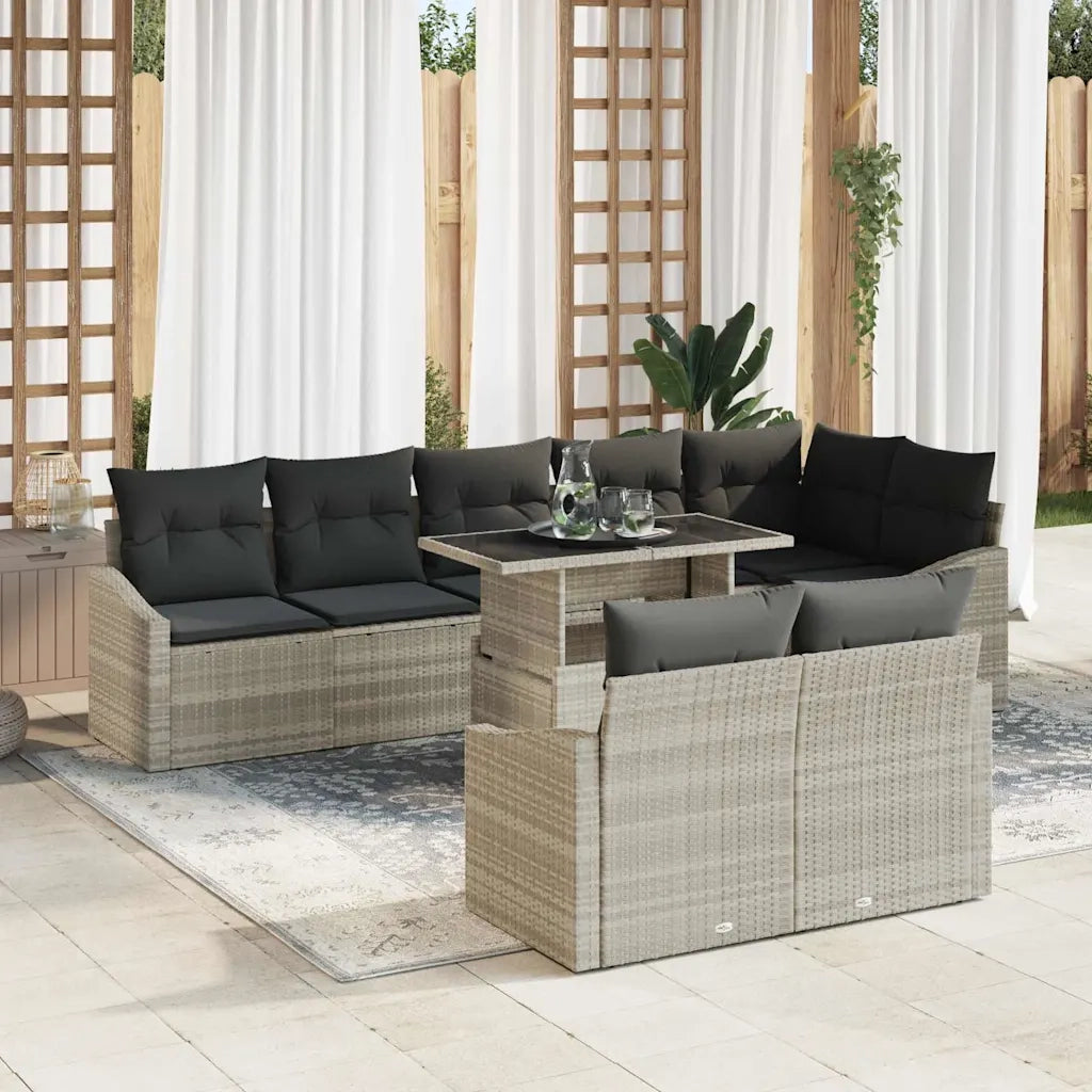 Set Divano da Giardino 9 pcs Grigio chiaro e grigio scuro 3357765