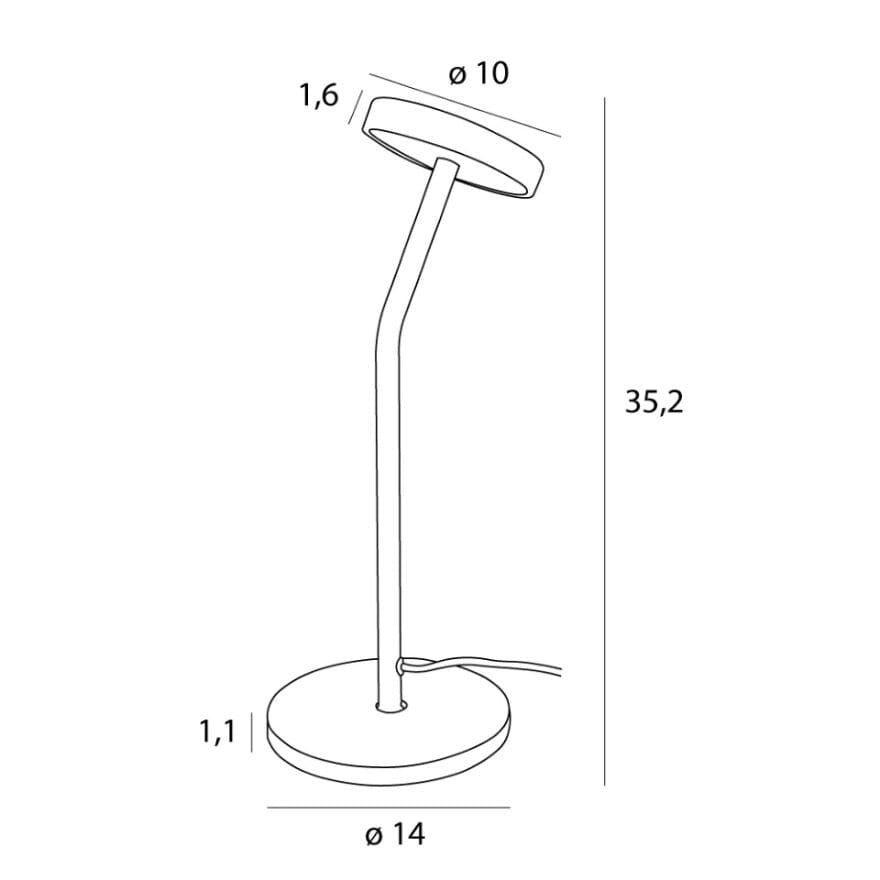 Lampada da tavolo moderna nera curva LED 6W Ibiza Maxlight