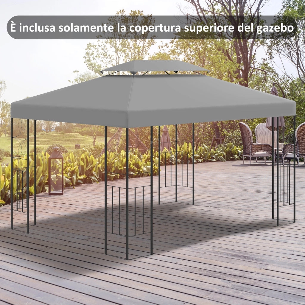 Gazebo 4x3 m a 2 Livelli ¨C Minimal ¨C Grigio