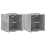 Mobile TV multimediale da parete mensola TV credenza mobile TV sala da pranzo soggiorno camera da letto e luci LED 2 pezzi 30 x 28,5 x 30 cm grigio 02_0029125