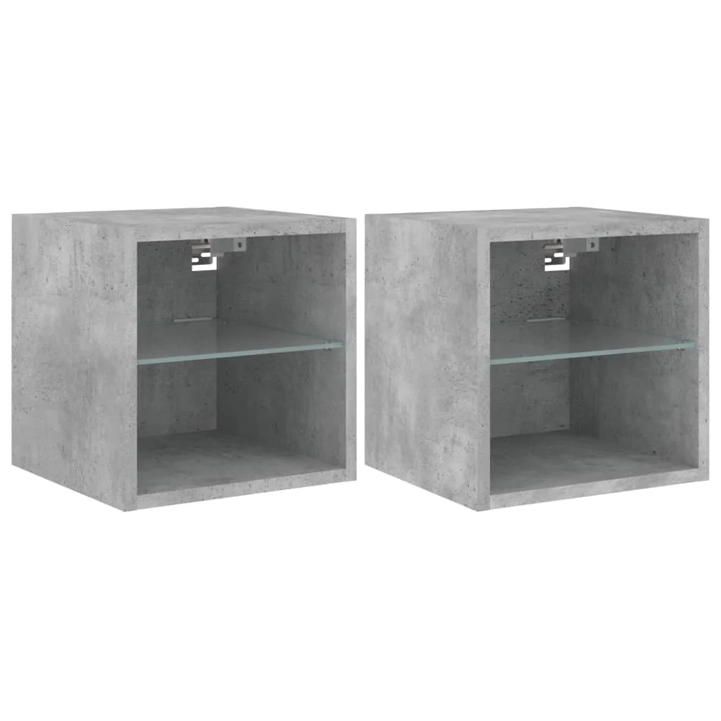 Mobile TV multimediale da parete mensola TV credenza mobile TV sala da pranzo soggiorno camera da letto e luci LED 2 pezzi 30 x 28,5 x 30 cm grigio 02_0029125
