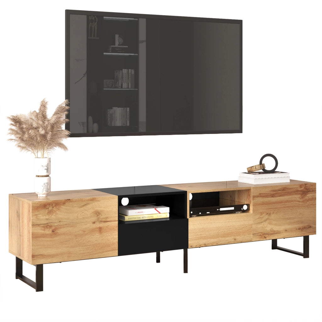 Mobile TV ¨C MINIMAL ¨C Nero, Legno, con Ripiani