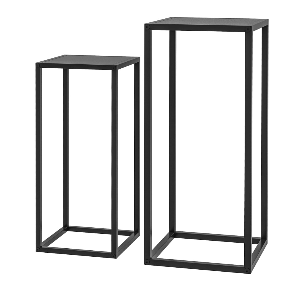 Portafiori Set 2 Pezzi ¨C Xylo ¨C Design Scandinavo Metallo Nero 58,5/65cm