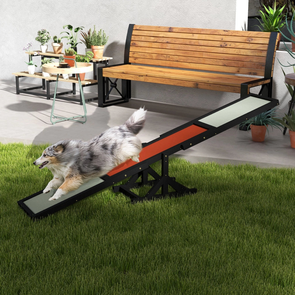 Set Giardino per Cani ¨C Minimal ¨C Legno Grigio Nero 100x200x50