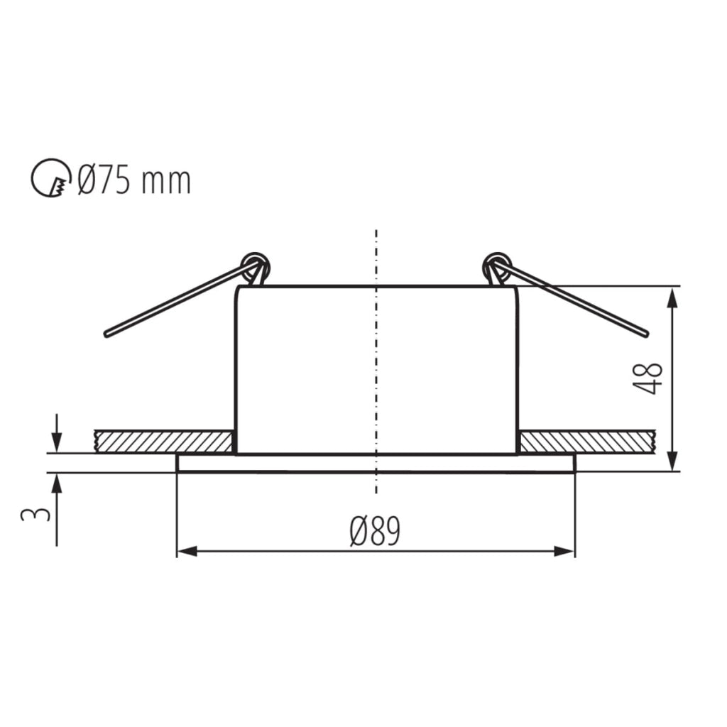 Ghiera faretto incasso GLOZO Kanlux nera 10W GU10 GX5.3