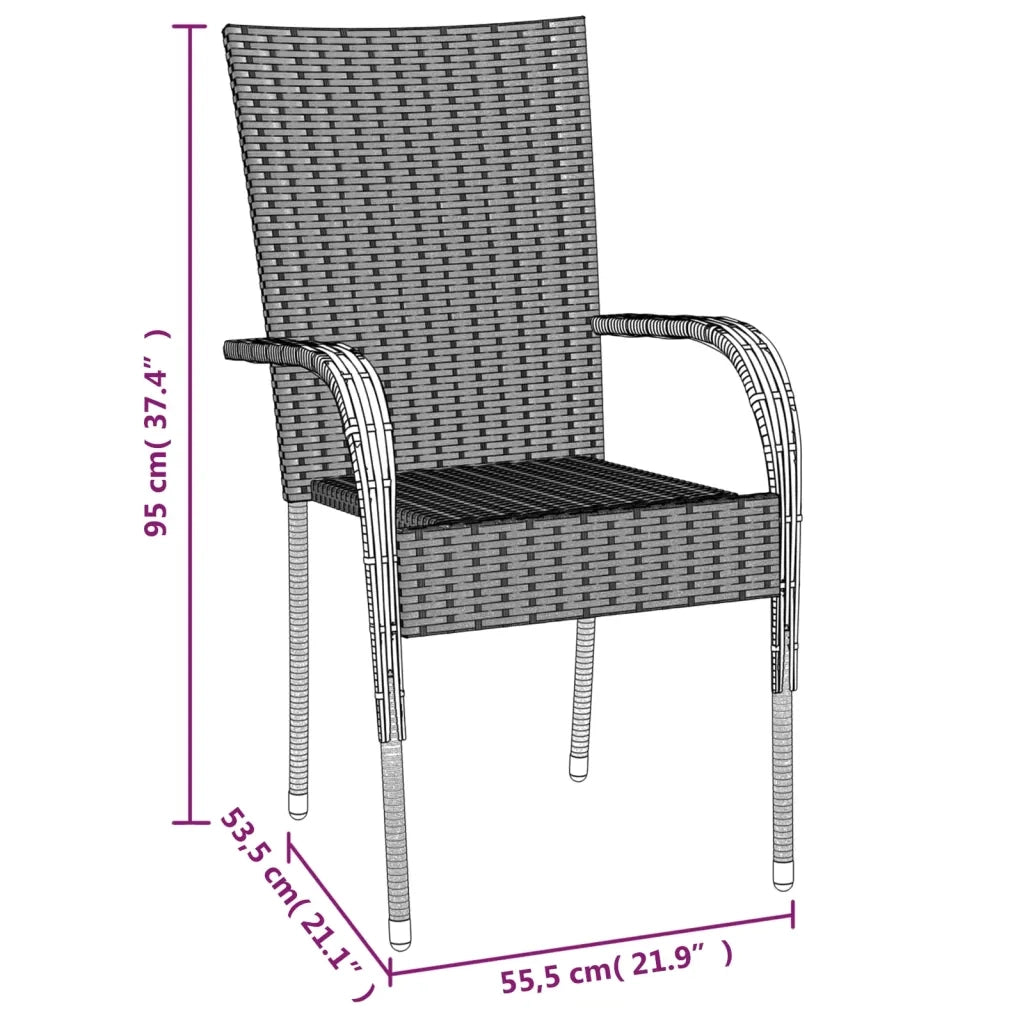 Set da Pranzo da Giardino 5 pz Marrone in Polyrattan 3156660