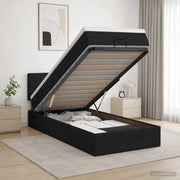 Letto ottomano con materasso Nero 90 x 200 cm Tessuto 3456297