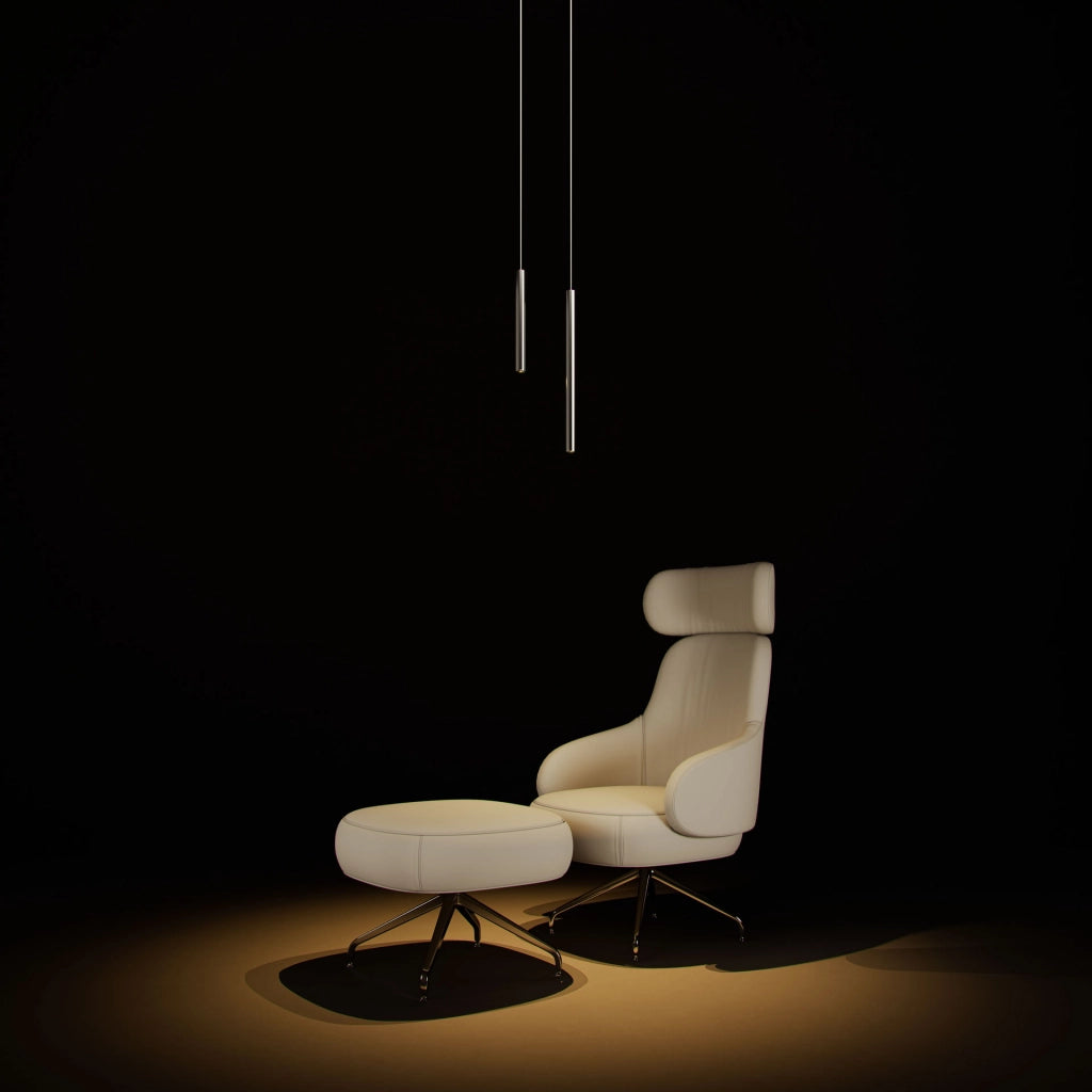 Atmos Lampada a Sospensione Slim XL LED 6W 2700K-4000K Smart Tuya Bianco Opaco, Installazione Encastrata o Superficie, Angolo 45 Gradi, UGR<19