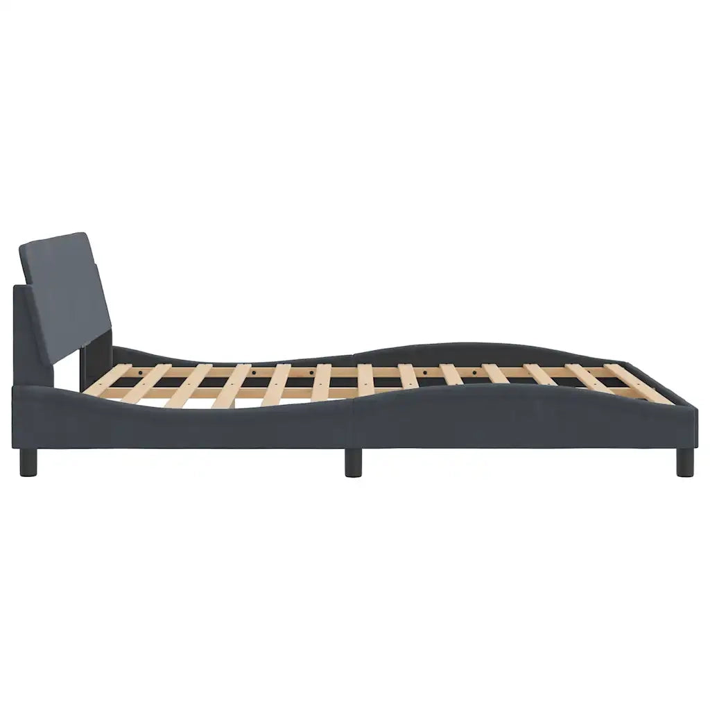 Giroletto-Struttura Letto Dover Grigio Scuro 160x200 cm Velluto