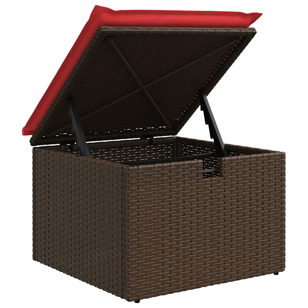 Set Divano da Giardino 4 pz | Set Salotto da Giardino con Cuscini Marrone in Polyrattan