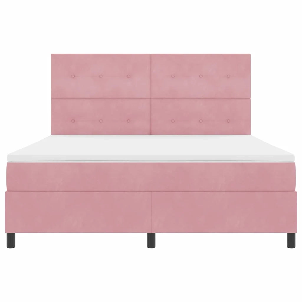 Letto a Sorgente LED con materasso Rosa 180 x 200 cm Velluto 3343333
