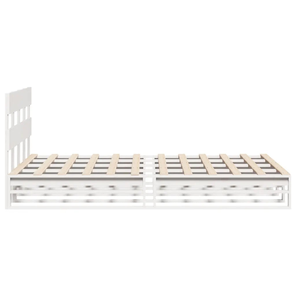 Letto senza Materasso-Struttura Letto Bianco 160x200 cm Legno Massello di Pino 385013