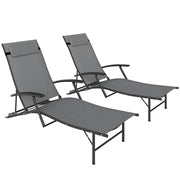 Sdraio da Giardino Pieghevole con Cuscino ¨C Zephmum ¨C Grigio