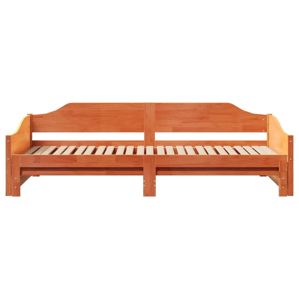Divano letto | Sof¨¤ letto | Letto singolo con Rotelle senza Materasso Marrone Cera 90x190 cm