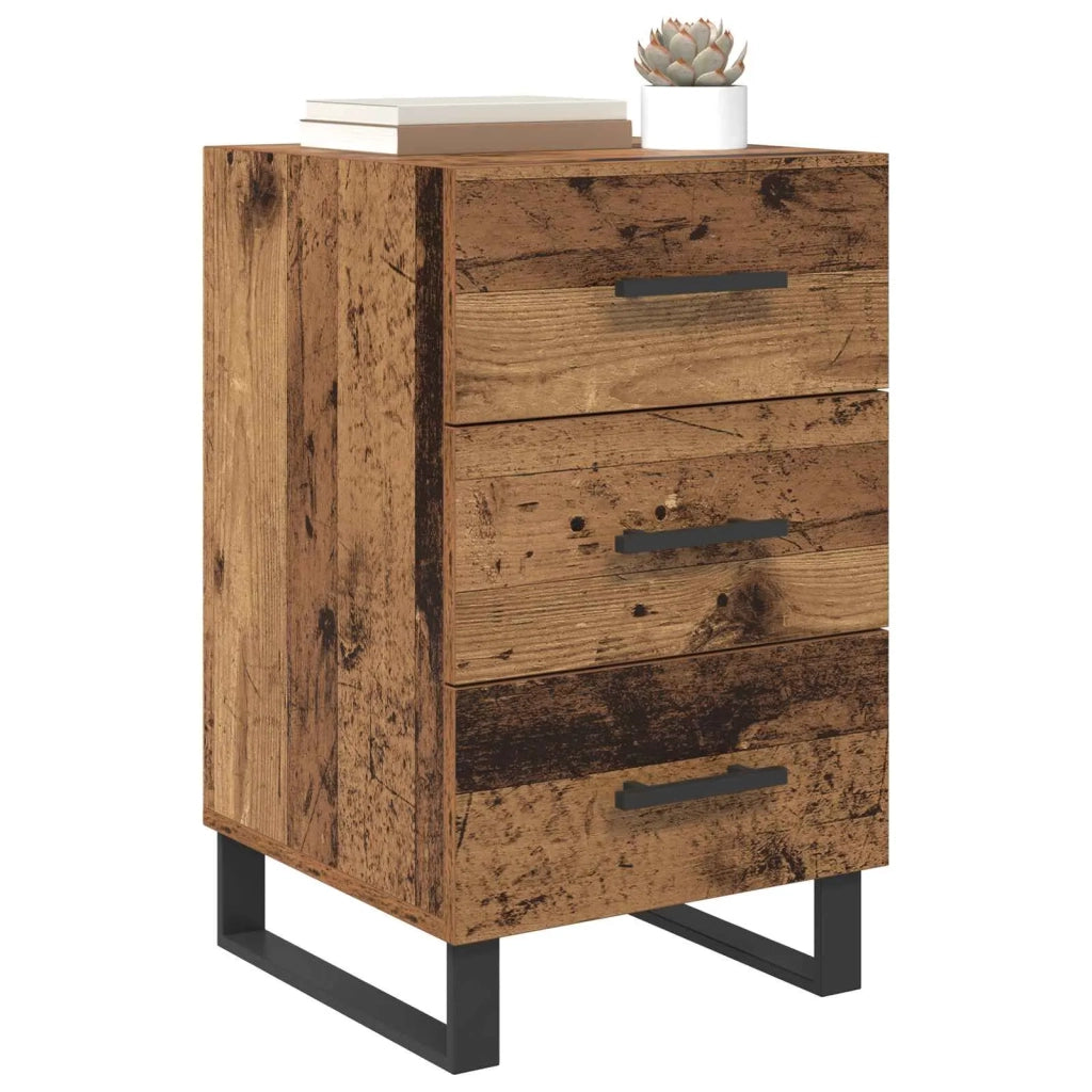 Comodino | Armadio da Notte | Mobiletto da notte con cassetto Legno vecchio 40 x 40 x 66 cm