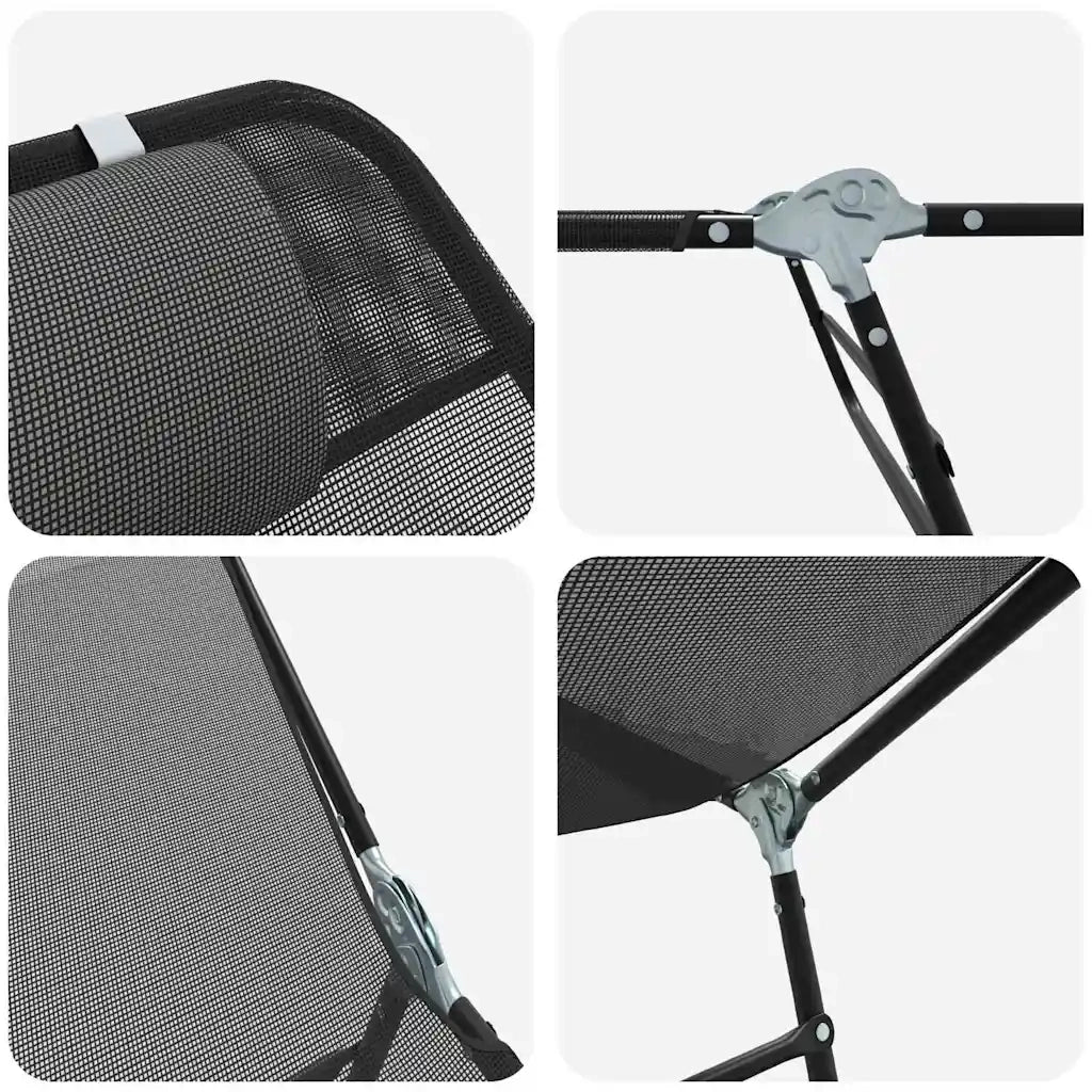 Lettino prendisole pieghevole Nero 182 x 55 x 85,5 cm Textilene 42003153