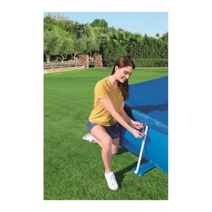 Bestway 58105-19 Steel Pro Telo Copertura Piscina Rettangolare 259x170x61 cm con Fori di Drenaggio colore Blu
