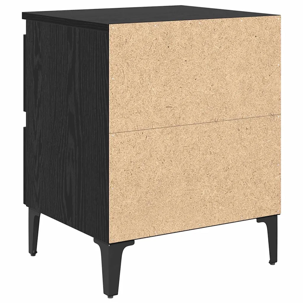 Set di 2 Comodini | Armadio da Notte | Mobiletto da notte Rovere nero 40 x 35 x 50 cm