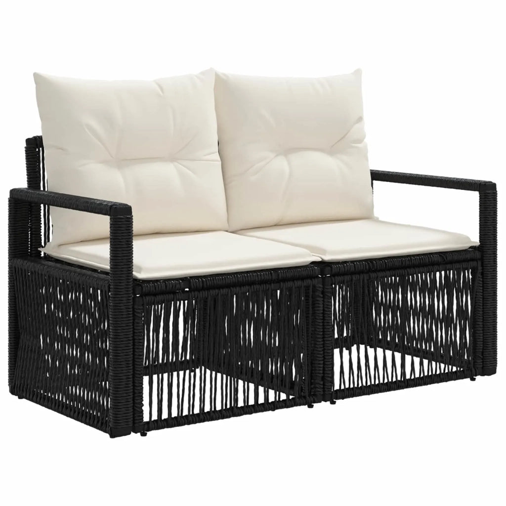 Set Divano da Giardino 7 pz Nero polyrattan 3435646