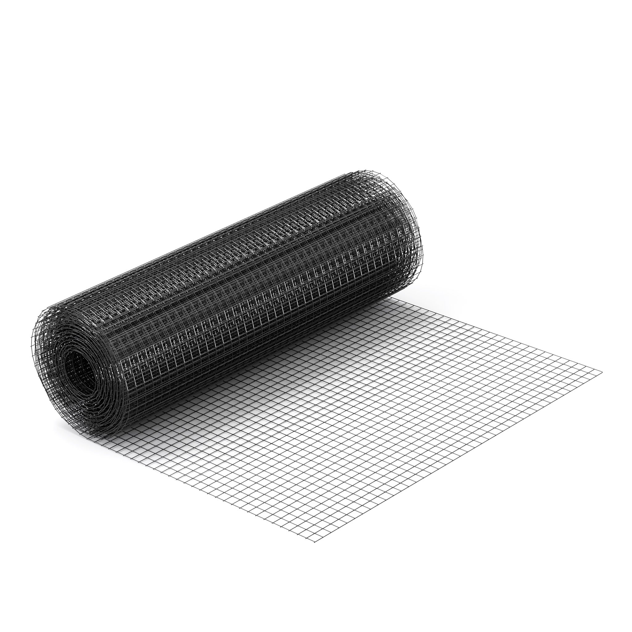 Rete per voliere metallica quadrata in acciaio zincato 25x25mm 50cmx25m nero