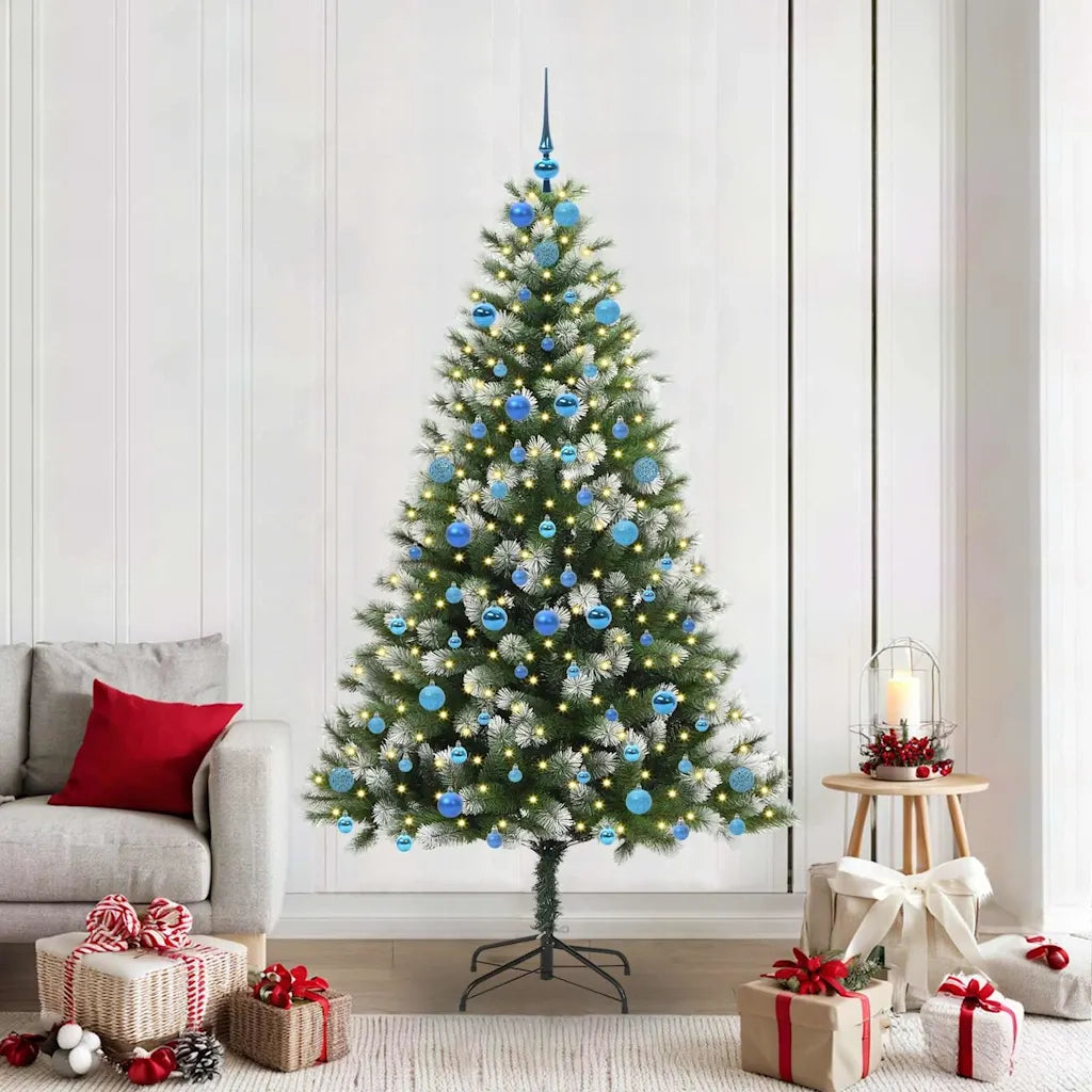 Albero di Natale artificiale a cerniera con neve fioccata 3395458