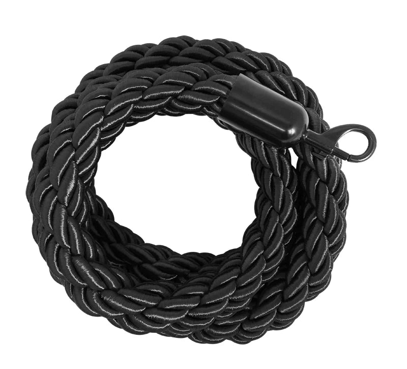 Cordone intrecciato 2mt con moschettoni nero vari colori - blu