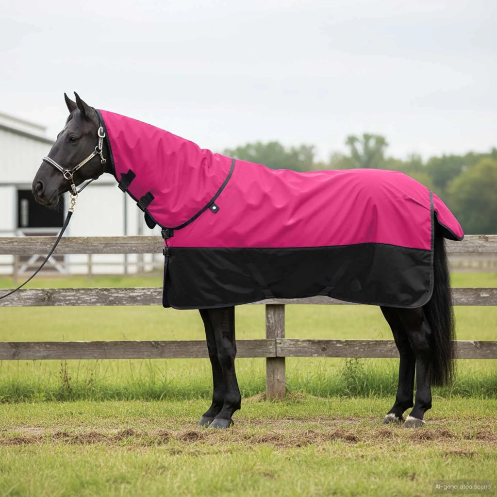 Coperta per Cavalli Rosa e Nero 105 cm Poliestere 42013150