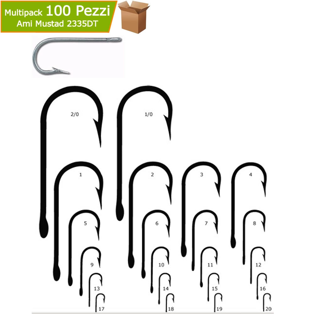 Ami mustad 2335dt n°12 duratin con occhiello 100 pz per palamito