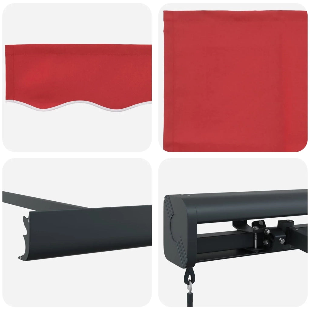 Tenda Retrattile Rosso 4 × 3 m Tela e Alluminio 3420208