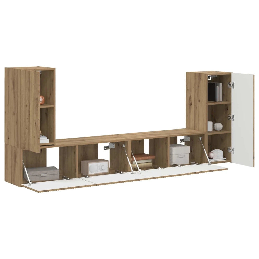 Set mobile TV 4 pcs Rovere artigianale Legno multistrato 3409122